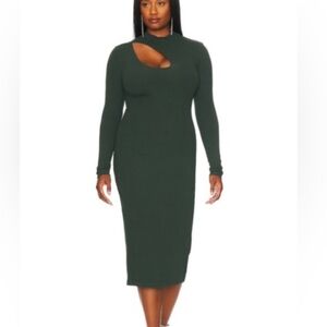 Remi x Revolve Lori Midi Dress Forest Green Medium